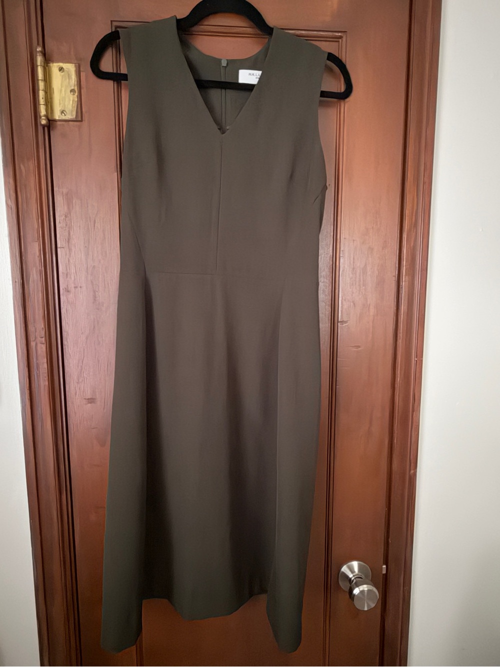 MM LaFleur Olive V-Neck Sleeveless Midi Dress